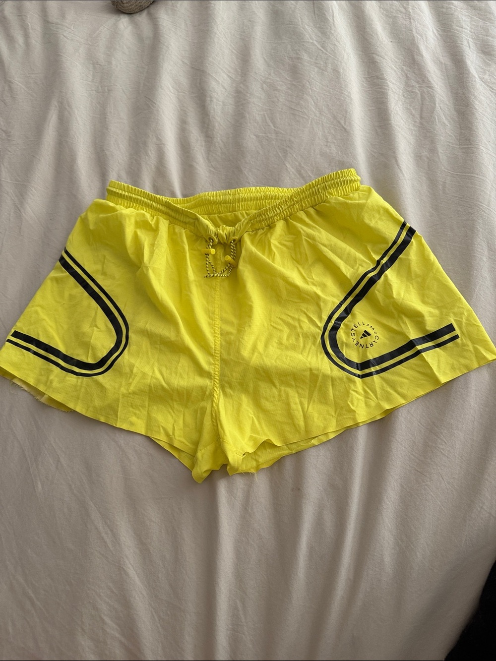 Adidas by Stella McCartney Yellow Athletic Shorts with Black Trim